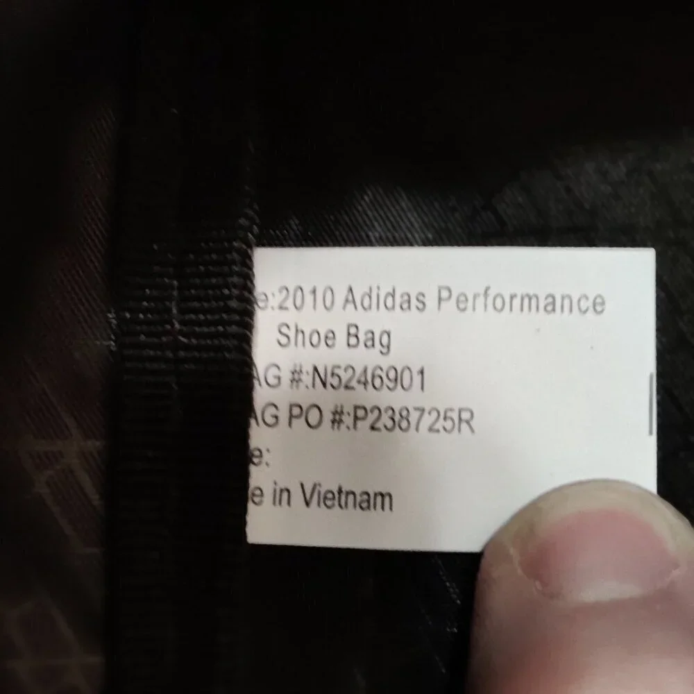 Adidas football shoebag from the estate of Pro-Football Hall of famer Lem Barney